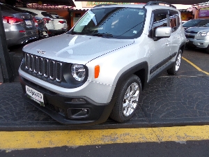 JEEP RENEGADE LONGITUDE 1.8 FLEX 2017 Completo, 28mlkm, Automático, Airbag, Abs, Som +Midia, Alarme, Roda Liga, cor Prata, Novinho.